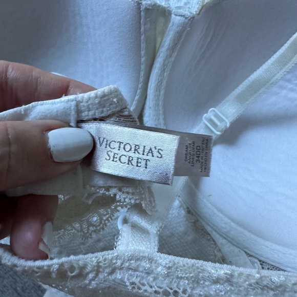 Victoria's Secret White Lace Dream Angels Lined Demi Bra 34DD - Picture 6 of 9